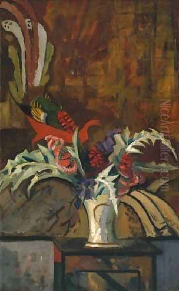 Still Life Flowers Oil Painting by Roger Fry