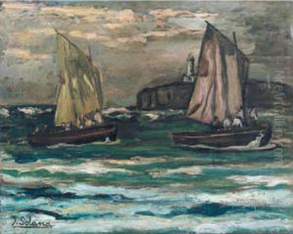 Marina, Santander Oil Painting by Jose Gutierrez Solana