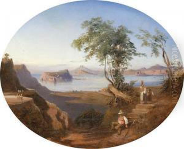 Veduta Di Nisida E Del Capo Miseno Oil Painting by Achille Solari