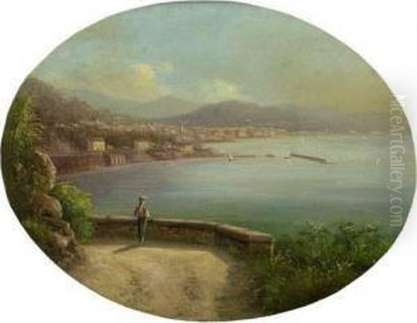 Blick Auf Die Buch Von Salerno Oil Painting by Achille Solari