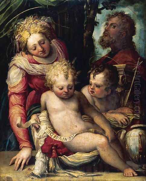 Holy Family with the Infant St John the Baptist 1548-51 Oil Painting by Prospero Fontana