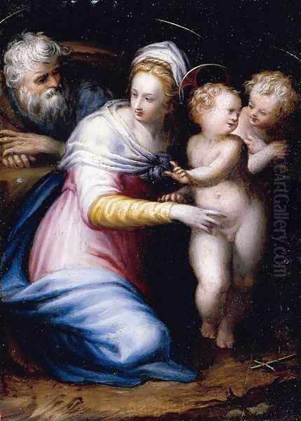 Holy Family With The Infant St John The Baptist Oil Painting by Prospero Fontana