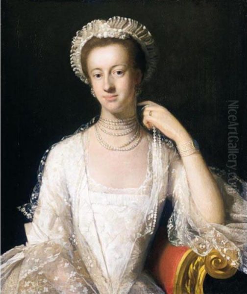 Portrait Of A Member Of The Toke
 Family, Possibly Susanna Milles, Wife Of John Toke, M.p. Oil Painting by Andrea Soldi