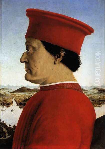 Portrait of Federico da Montefeltro 1465-66 Oil Painting by Piero della Francesca