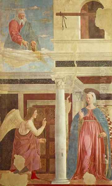 Annunciation c. 1455 Oil Painting by Piero della Francesca