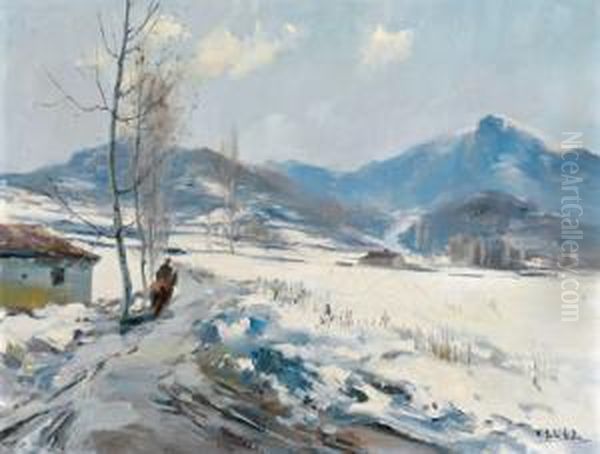 Winterlandschaft Oil Painting by Vicenc Sole Jorba