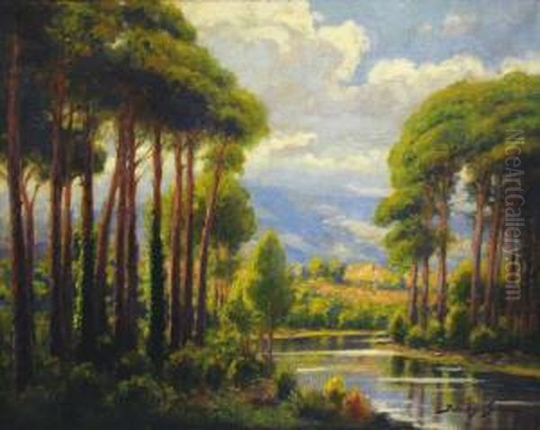 El Rio Oil Painting by Domingo I Solergili