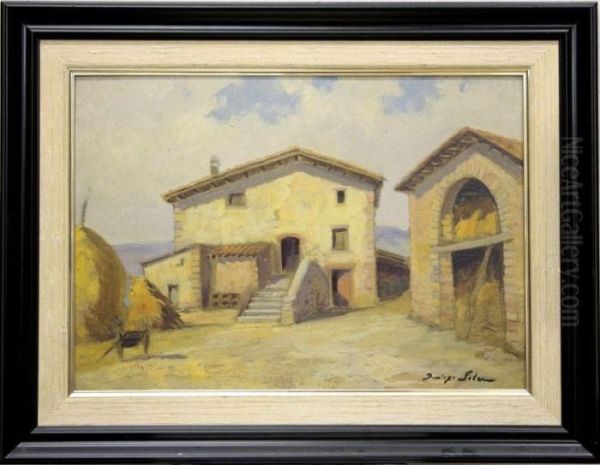 Masia Oil Painting by Domingo I Solergili