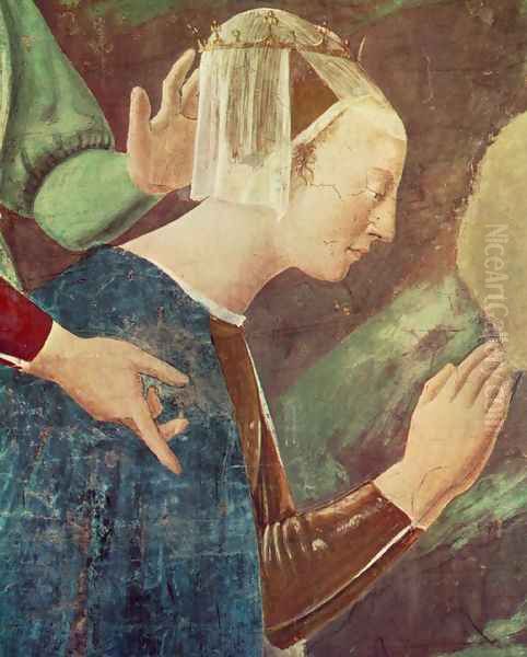 Adoration of the Holy Wood (detail-2) c. 1452 Oil Painting by Piero della Francesca