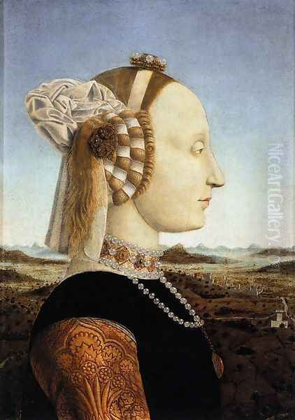 Portrait of Battista Sforza 1465-66 Oil Painting by Piero della Francesca