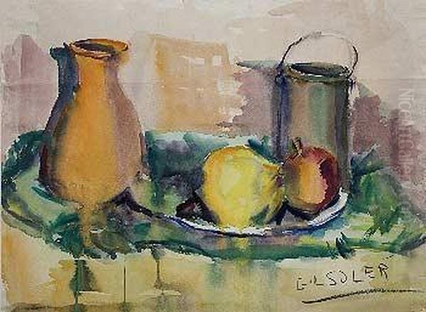 Bodegon Oil Painting by Domingo I Solergili