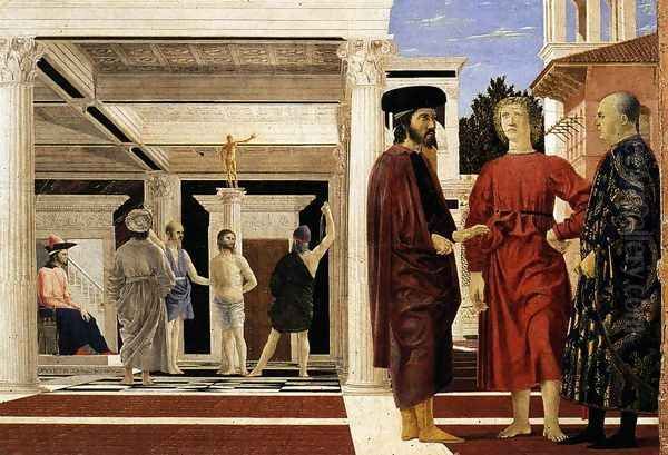 The Flagellation c. 1455 Oil Painting by Piero della Francesca