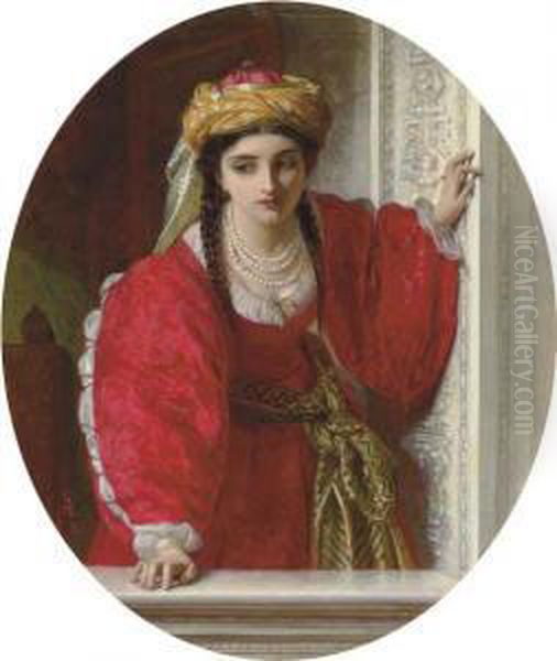 Juliet At Her Balcony Oil Painting by Abraham Solomon