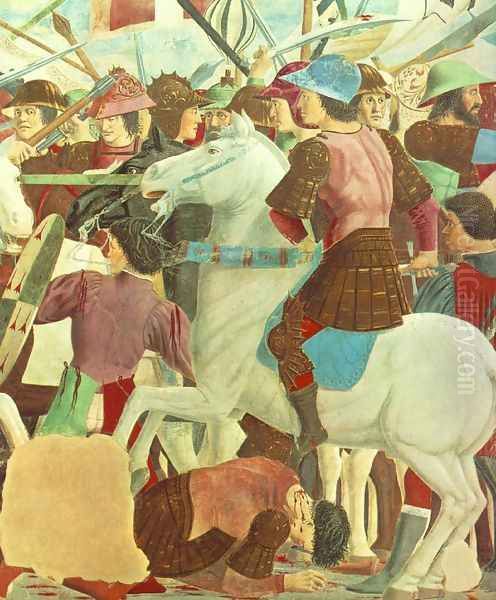 Battle between Heraclius and Chosroes (detail-2) c. 1460 Oil Painting by Piero della Francesca