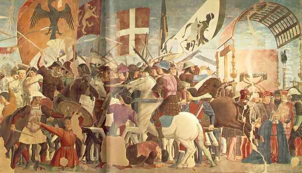 Battle between Heraclius and Chosroes (right view) c. 1460 Oil Painting by Piero della Francesca