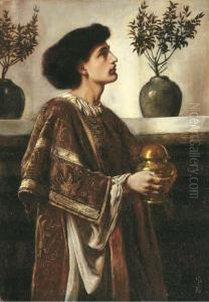 A Deacon Oil Painting by Simeon Solomon