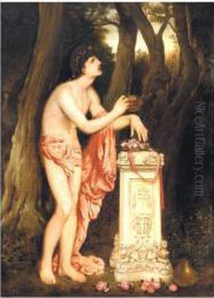 An Offering Oil Painting by Simeon Solomon