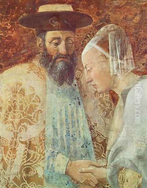 Meeting of Solomon and the Queen of Sheba (detail-1) c. 1452 Oil Painting by Piero della Francesca