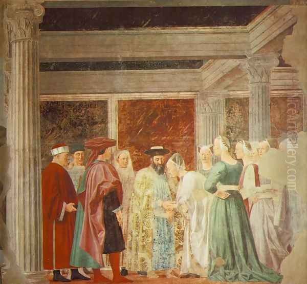 Meeting of Solomon and the Queen of Sheba (right view) c. 1452 Oil Painting by Piero della Francesca