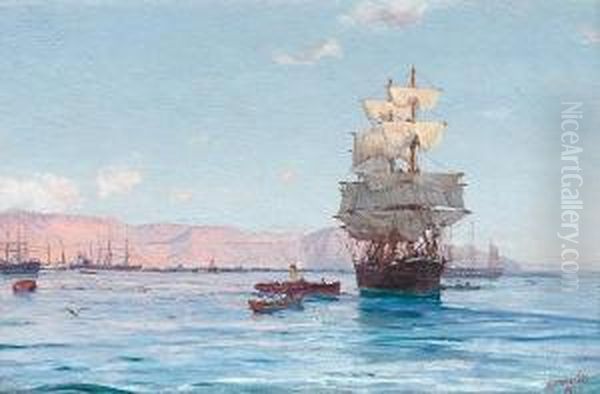 Port Of Iquique, Chile Oil Painting by Thomas Jacques Somerscales