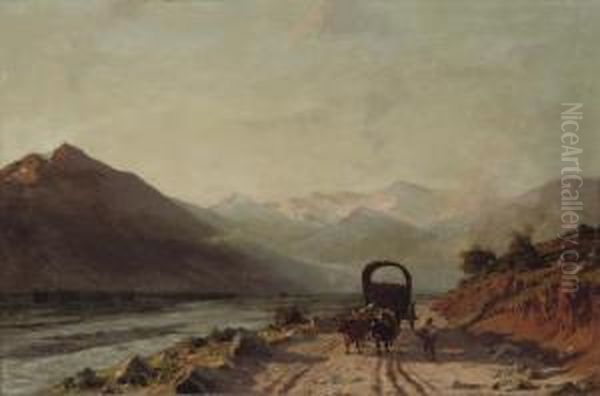 Morning In The Valley Of Aconcagua, Chile Oil Painting by Thomas Jacques Somerscales