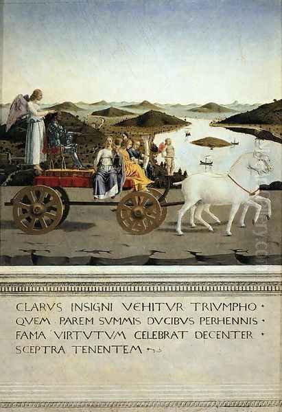 Triumph of Federico da Montefeltro 1465-66 Oil Painting by Piero della Francesca