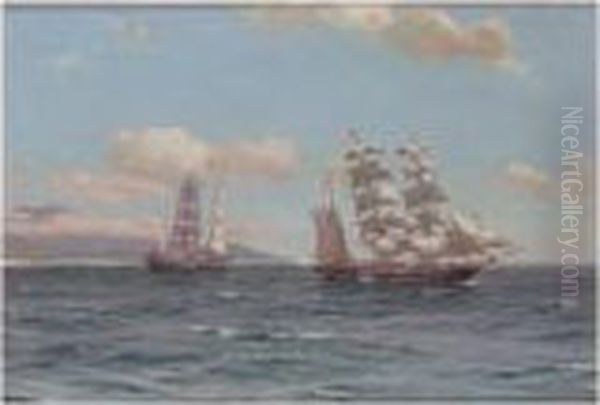 South Sea Whalers Oil Painting by Thomas Jacques Somerscales