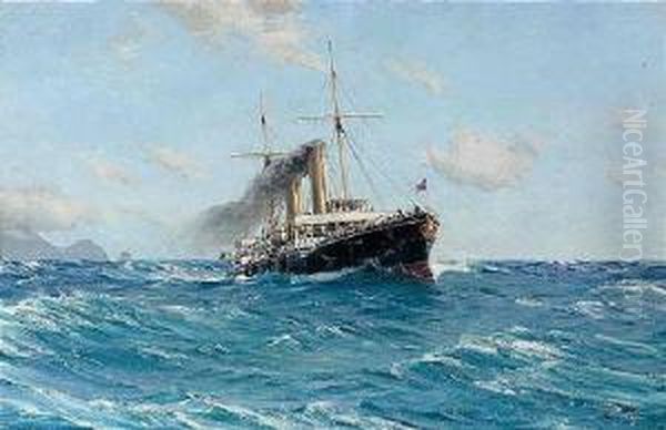 First Class Cruiser Oil Painting by Thomas Jacques Somerscales