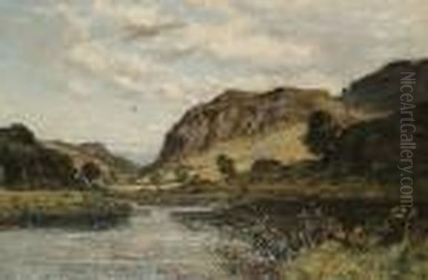 A River Landscape Oil Painting by Richard Gay Somerset