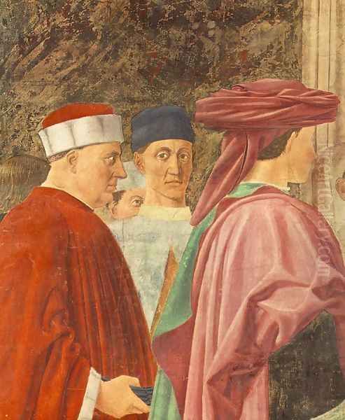 Meeting of Solomon and the Queen of Sheba (detail-3) c. 1452 Oil Painting by Piero della Francesca