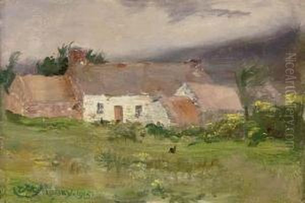 Bradley's Farmhouse, Co. Kerry Oil Painting by Edith Oenone Somerville