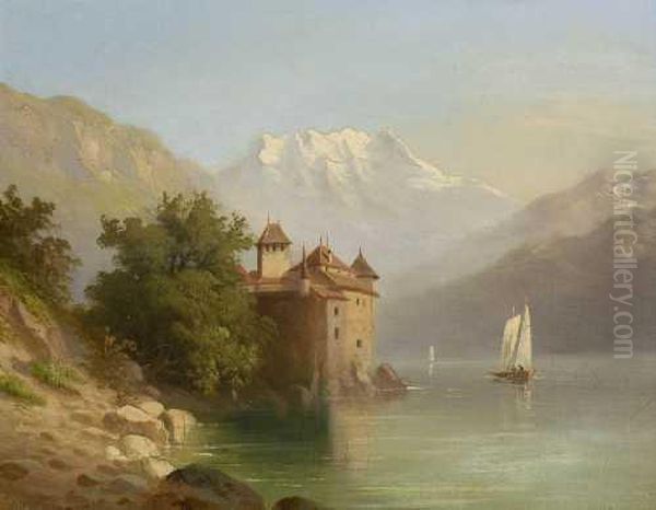 Blick Auf Schloss Chillon by Ferdinand Sommer