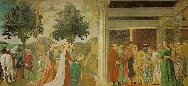 Legend of the True Cross: Adoration of the True Cross and the Queen of Sheba Meeting with Solomon (Storie della Vera Croce: L'adorazione del sacro legno e l'incontro di Salomone con la regina di Saba) Oil Painting by Piero della Francesca