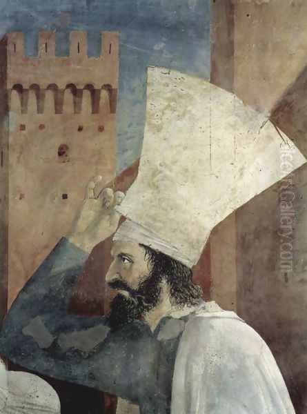 Exaltation of the Cross, inhabitants of Jerusalem (detail 3) Oil Painting by Piero della Francesca