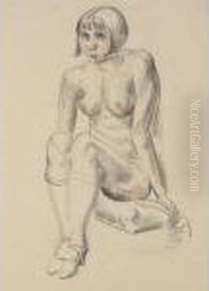 Seated Nude Oil Painting by William Sommer