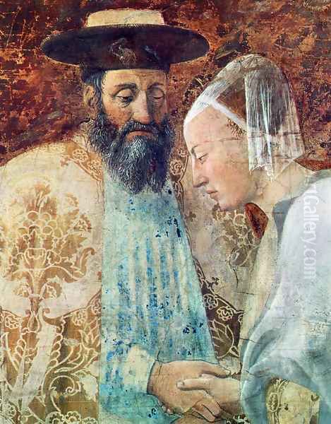 Legend of the True Cross; the Queen of Sheba Meeting with Solomon Oil Painting by Piero della Francesca