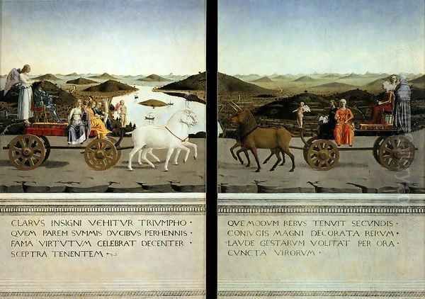 Portraits of Federico da Montefeltro and His Wife Battista Sforza (reverse sides Oil Painting by Piero della Francesca