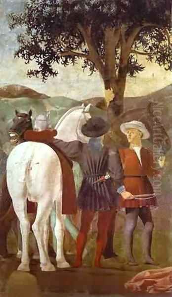 Legend Of The True Cross Adoration Of The Wood Detail 1452-1 Oil Painting by Piero della Francesca