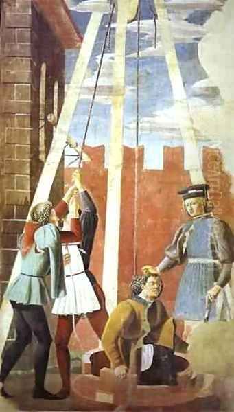 Giovanni Da Piamonte And Piero Della Francesca Legend Of The True Cross Torment of the Jew 1452-1466 Oil Painting by Piero della Francesca