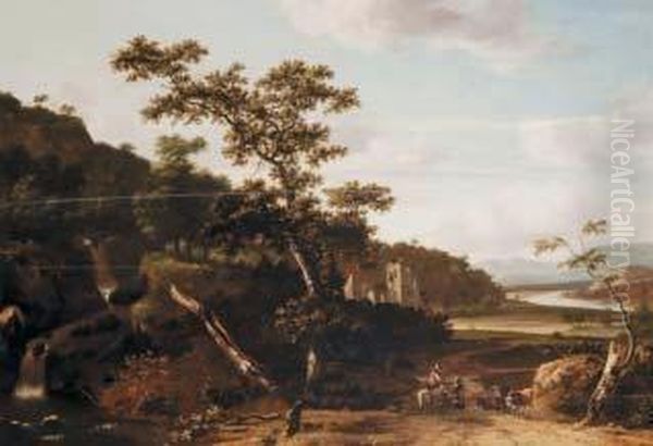 Paesaggio Con Pastori E Cavalieri Oil Painting by Jan Gabrielsz. Sonje