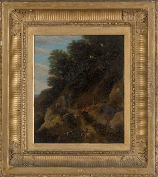 A Wooded Landscape With Soldiers On A Track Oil Painting by Jan Gabrielsz. Sonje