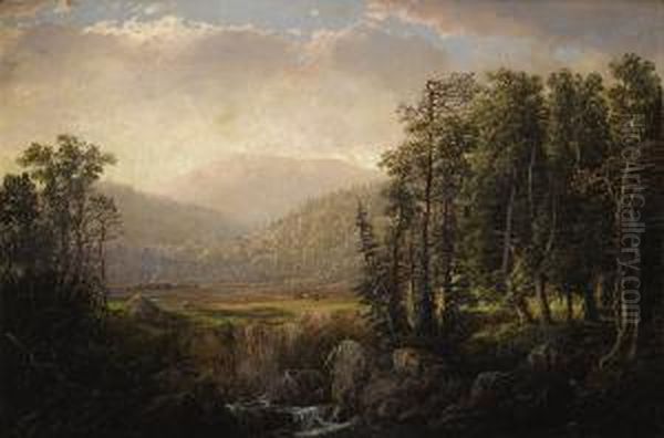 Adirondack Mountain Landscape Oil Painting by William Louis Sonntag