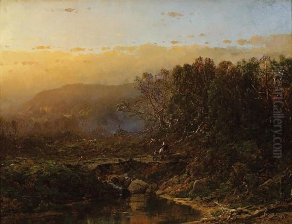 Fishing At Sunrise
Landscape Oil Painting by William Louis Sonntag