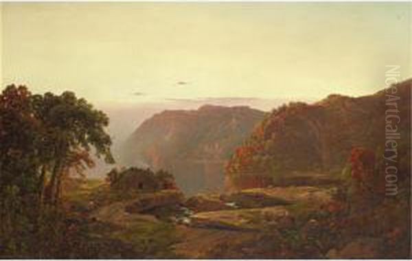 Autumn Landscape Oil Painting by William Louis Sonntag