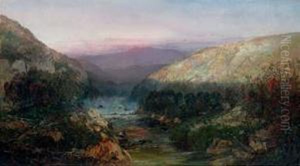 A Mountain Stream In Western Pennsylvania Oil Painting by William Louis Sonntag