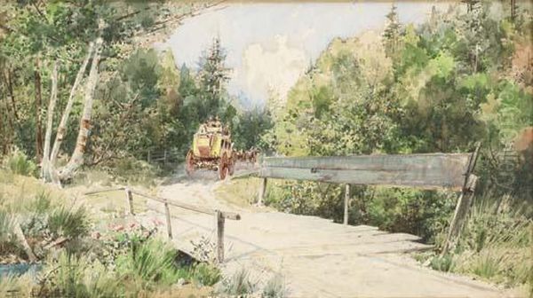 Carriage Ride Oil Painting by William Louis Ii Sonntag