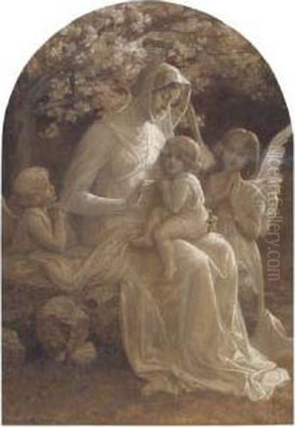 Madonna Con Bambino E Angeli Oil Painting by Elisabeth Sonrel