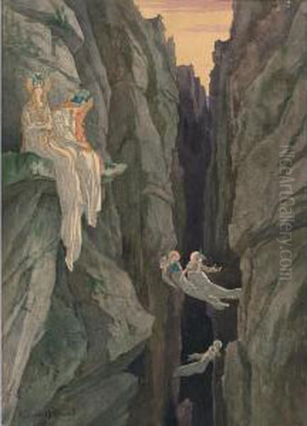 Female Spirits In A Canyon by Elisabeth Sonrel