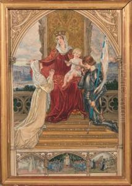 The Holy Mother And Child Blessing The Youth Of France Oil Painting by Elisabeth Sonrel