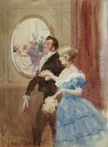 He Led Her Into The Room Oil Painting by George Soper